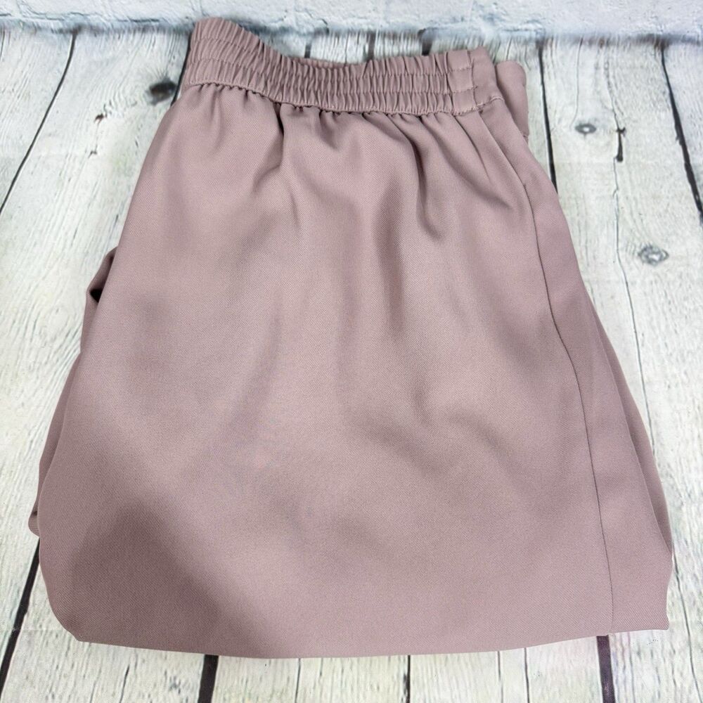 Hiute Monte Pants Women Size Large Rose Flat Wide Leg Trousure Office Preppy